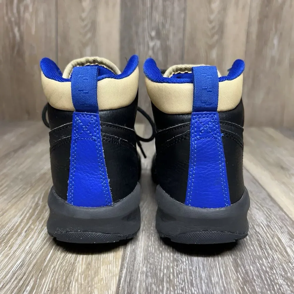 Nike Manoa LTR Boots Black Leather Blue Tan Youth US Size 3Y BQ5373-003 Shoes